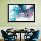 Fluid Ink with Metallic Gold Accents Wall Art