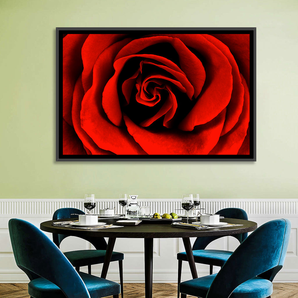 Velvety Red Rose Close-up Wall Art
