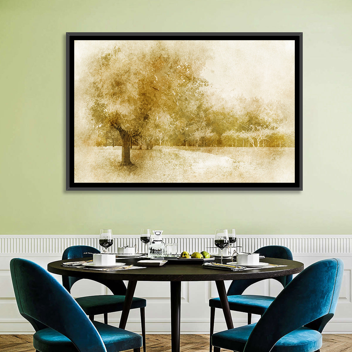 Sepia Orchard Pathway Wall Art
