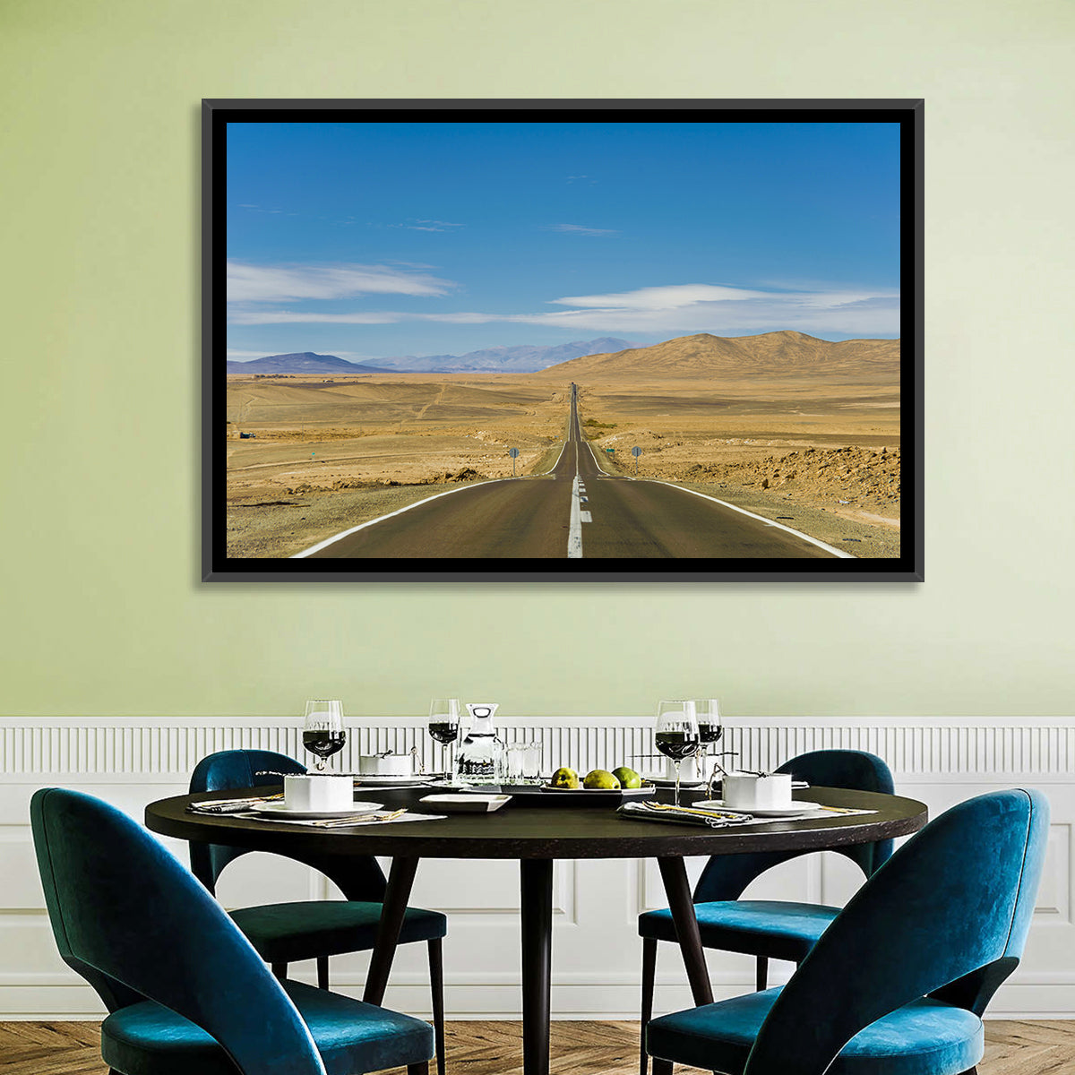 Atacama Road to the Horizon Wall Art in a room, landscape