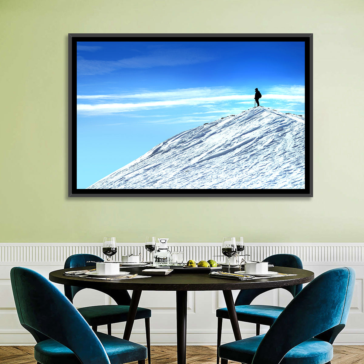 Mountaineer Summit Silhouette Wall Art