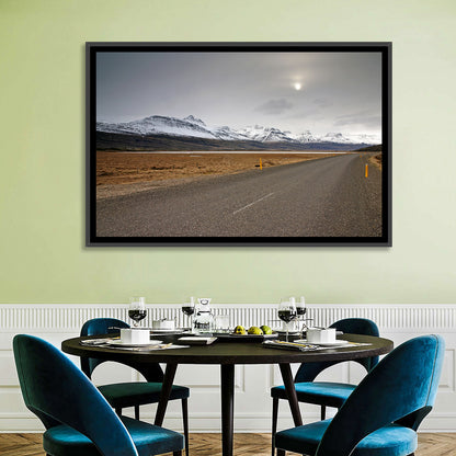 Icelandic Road to Snow-capped Mountains Wall Art