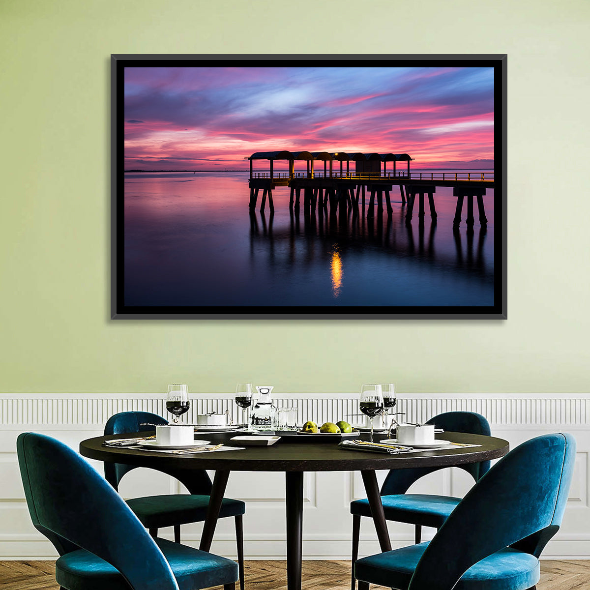 Jekyll Island Dusk Pier Wall Art