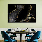 Black Marble with Gold Veins Wall Art