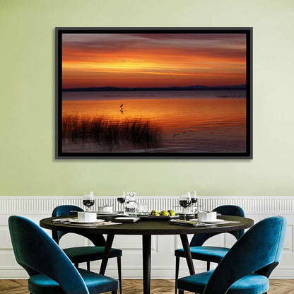Lake Champlain Sunrise with Heron Wall Art