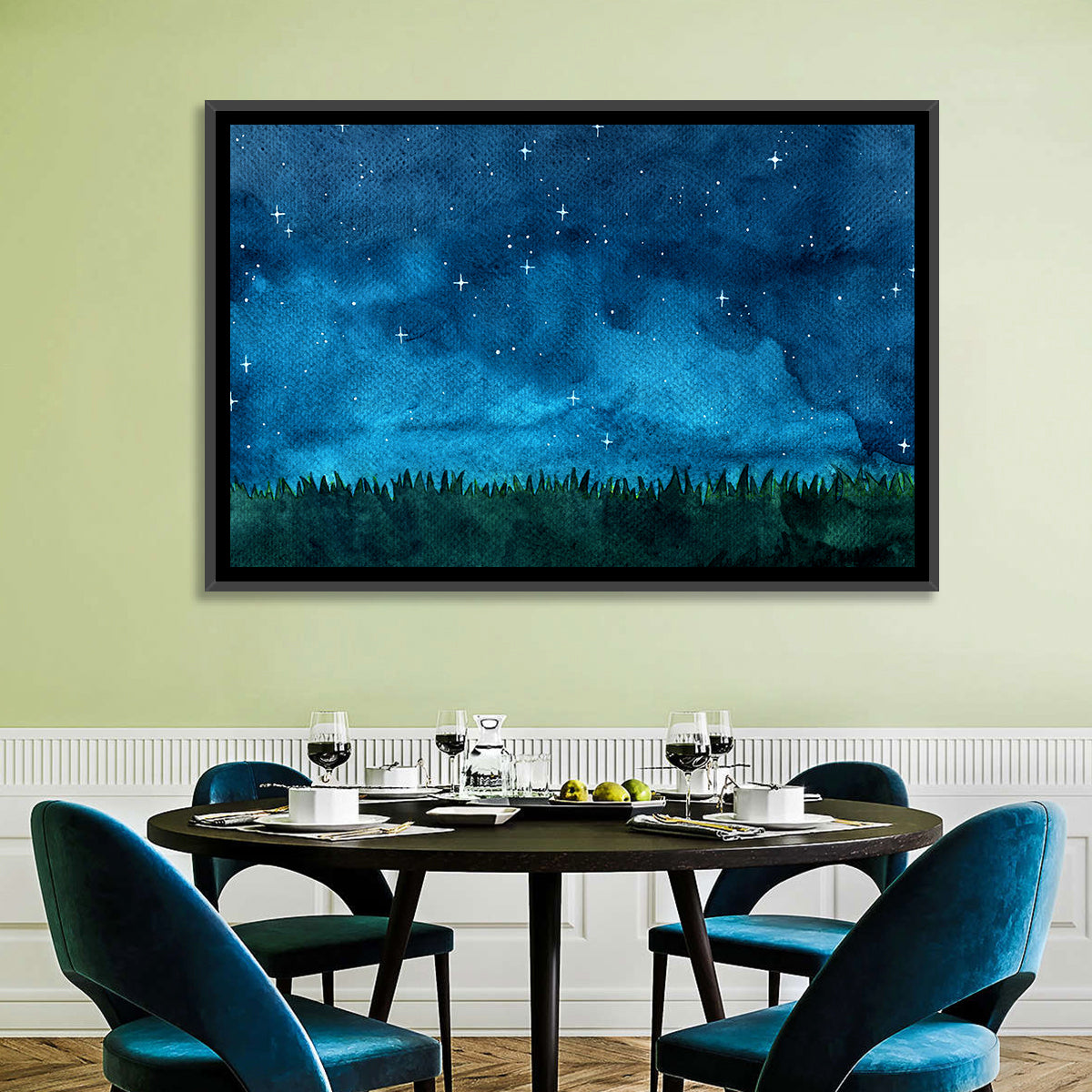Starry Meadow Nightscape Wall Art
