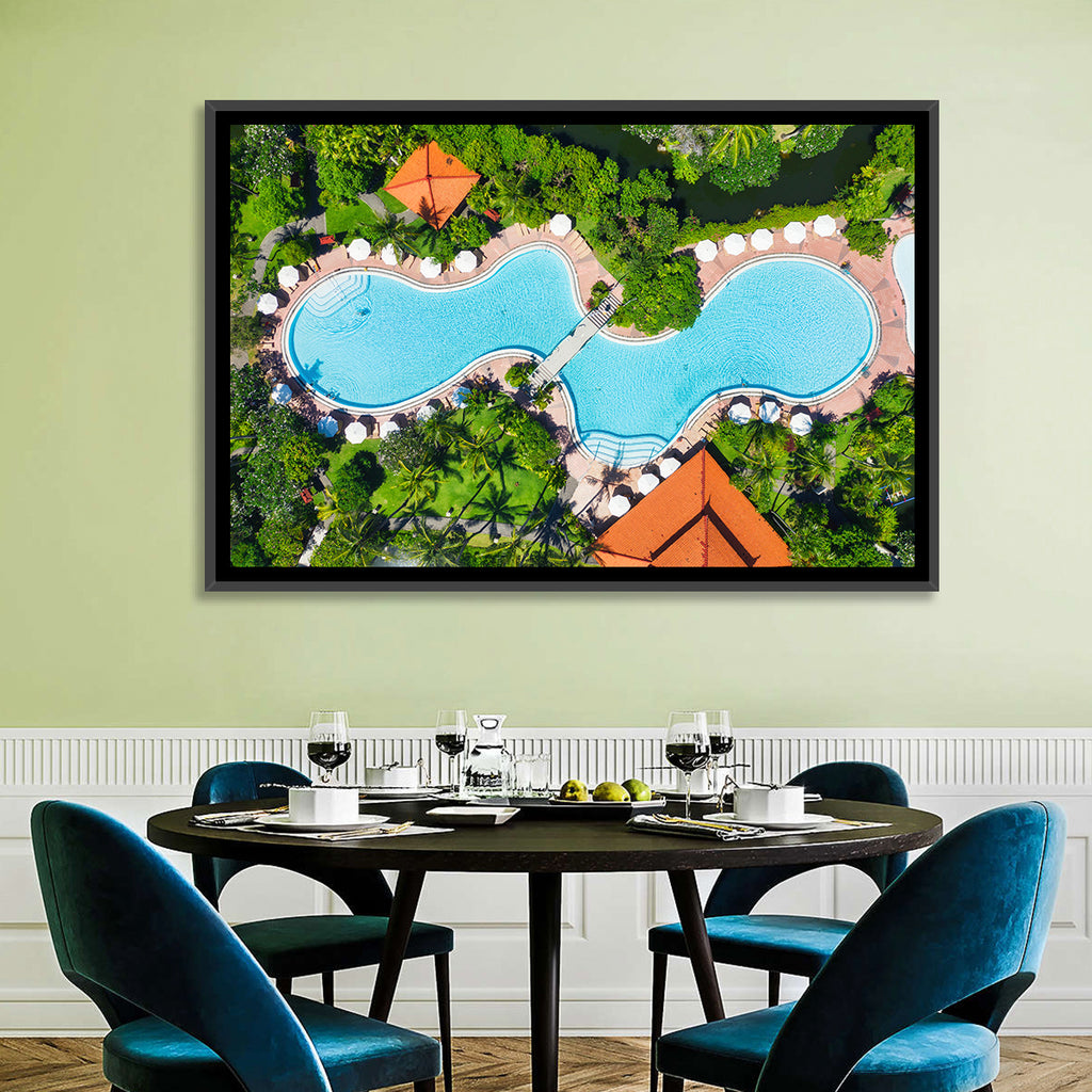 Aerial Figure Eight Resort Pool Wall Art