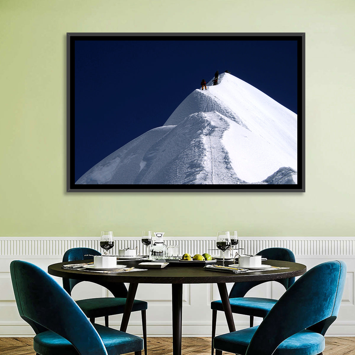 Climbers on a Snowy Himalayan Peak Wall Art