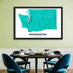 Washington State Minimalist Map Wall Art