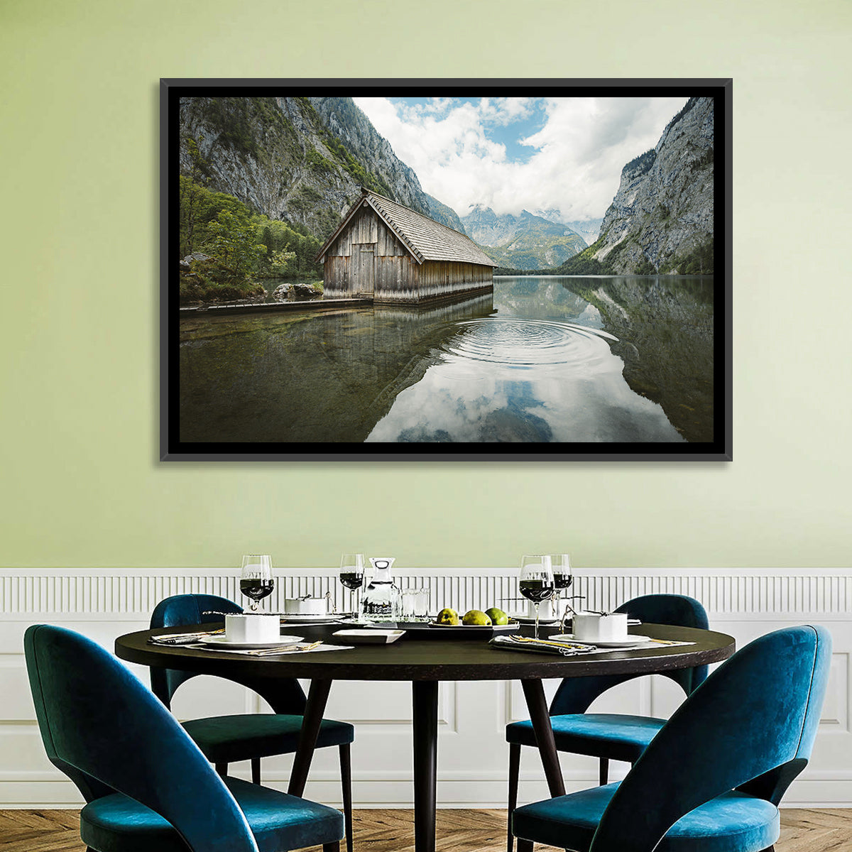 Königssee Boathouse at Obersee Wall Art
