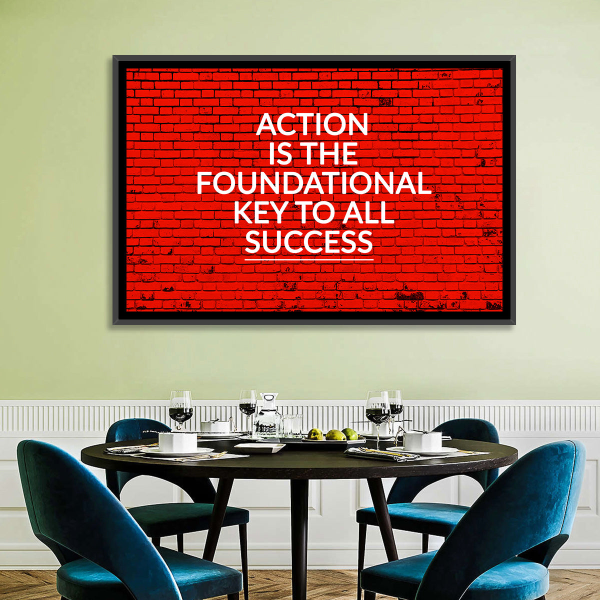 Key to Success on Red Brick Wall Art
