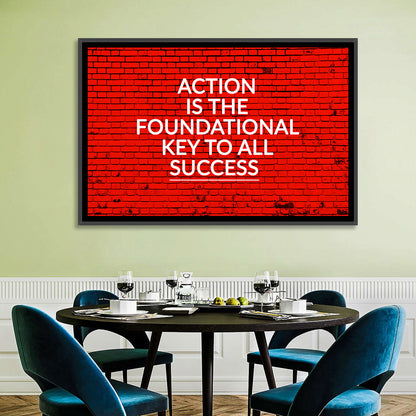 Key to Success on Red Brick Wall Art