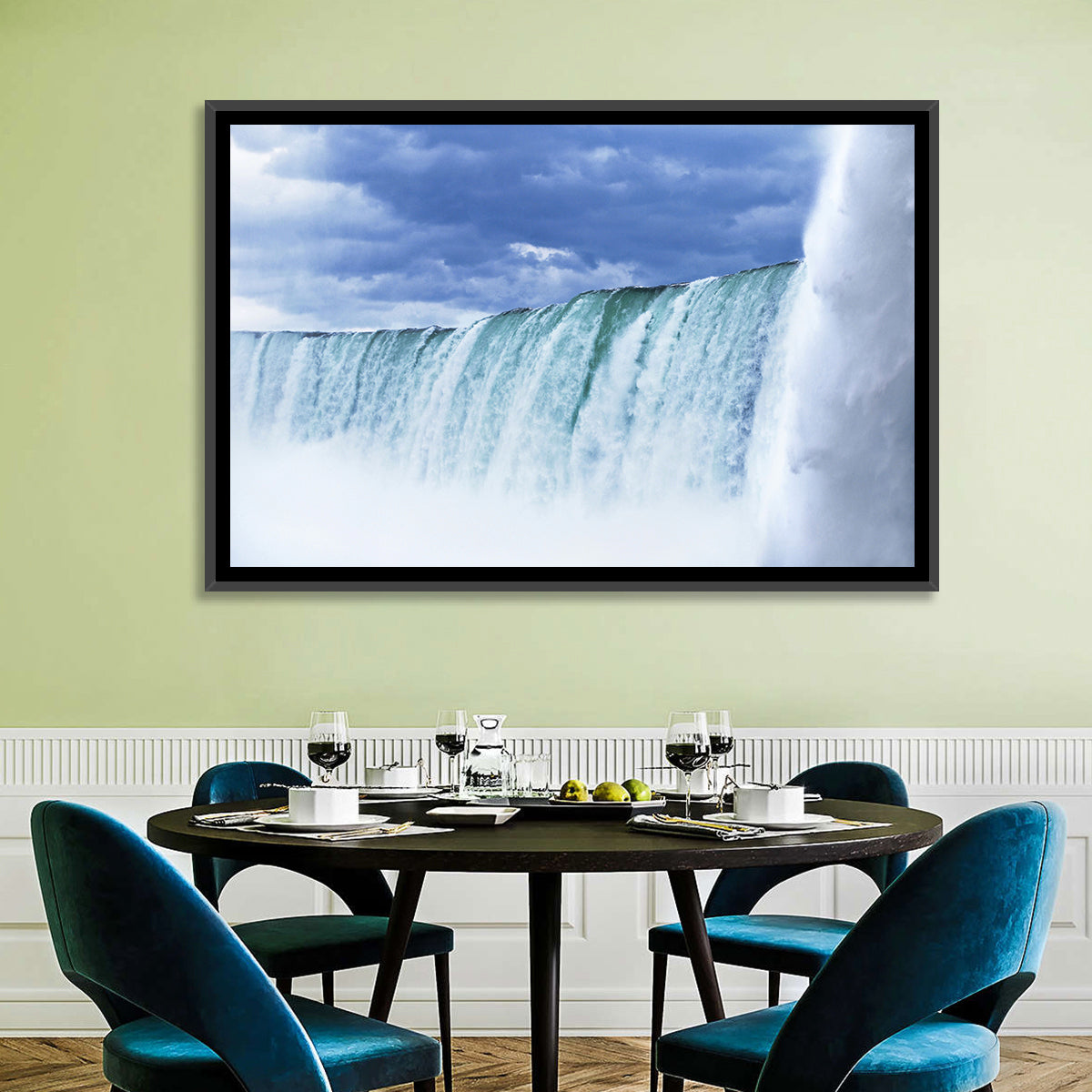 Niagara Falls Horseshoe View Wall Art in a room, landscape