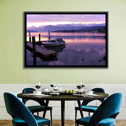 Lake Lucerne Pier at Dusk Wall Art