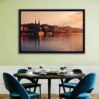 Lucerne Lake Sunset Skyline Wall Art