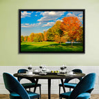 Autumn Trees and Lakeside Lawn Wall Art