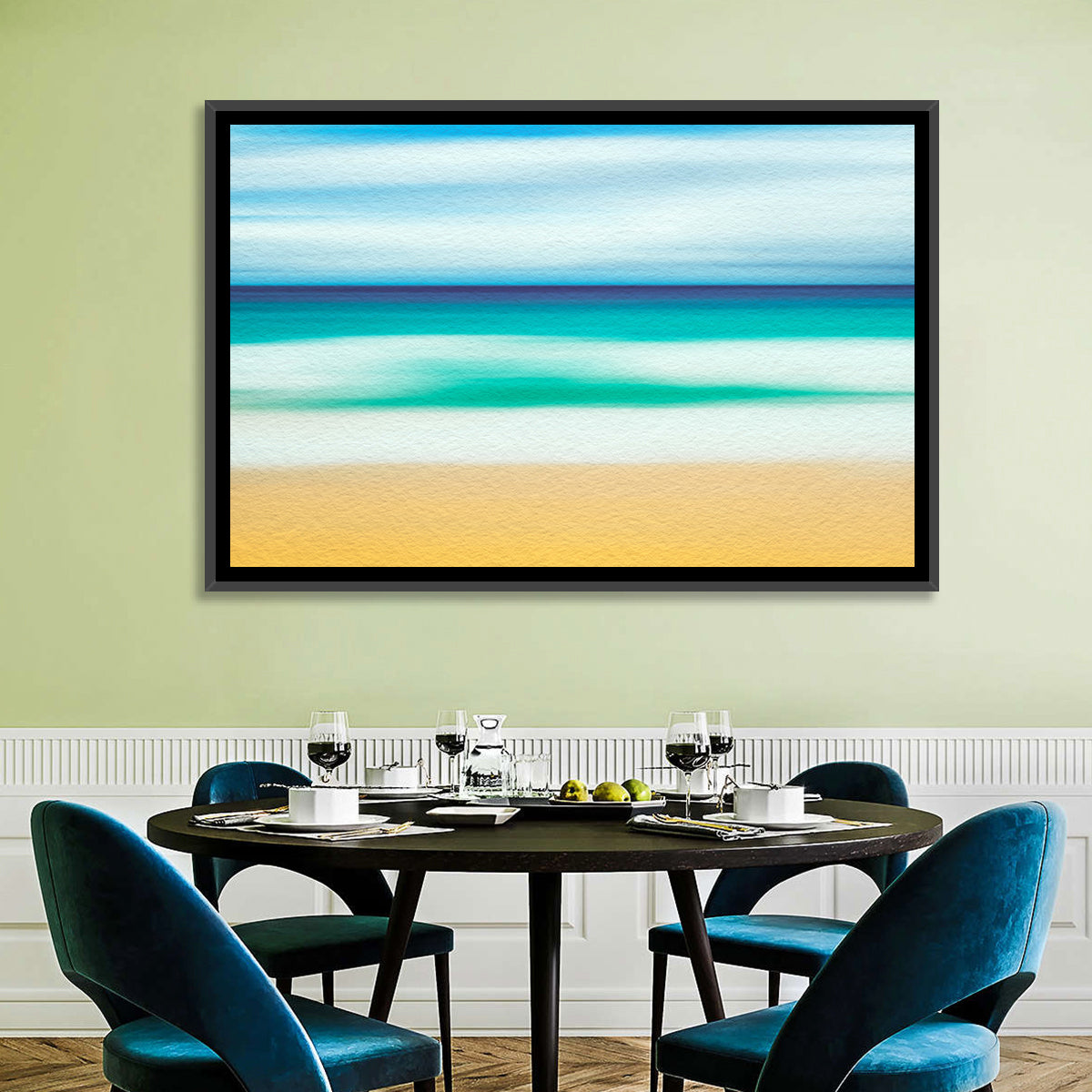 Sand and Surf Abstraction Wall Art in a room, landscape