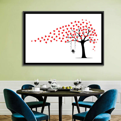 Heart Leaf Tree Silhouette Wall Art