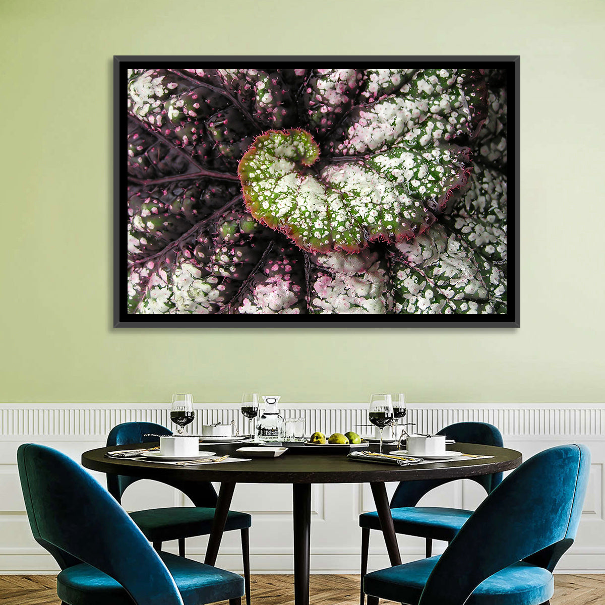 Begonia Leaf Spiral Geometry Wall Art