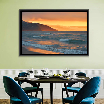 Cliffside Sunset Over Ocean Wall Art