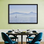 Sailboat and Misty Mountains Wall Art