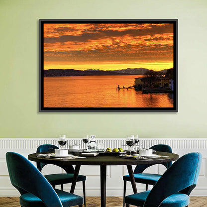 Lake Zurich Golden Sunset Wall Art