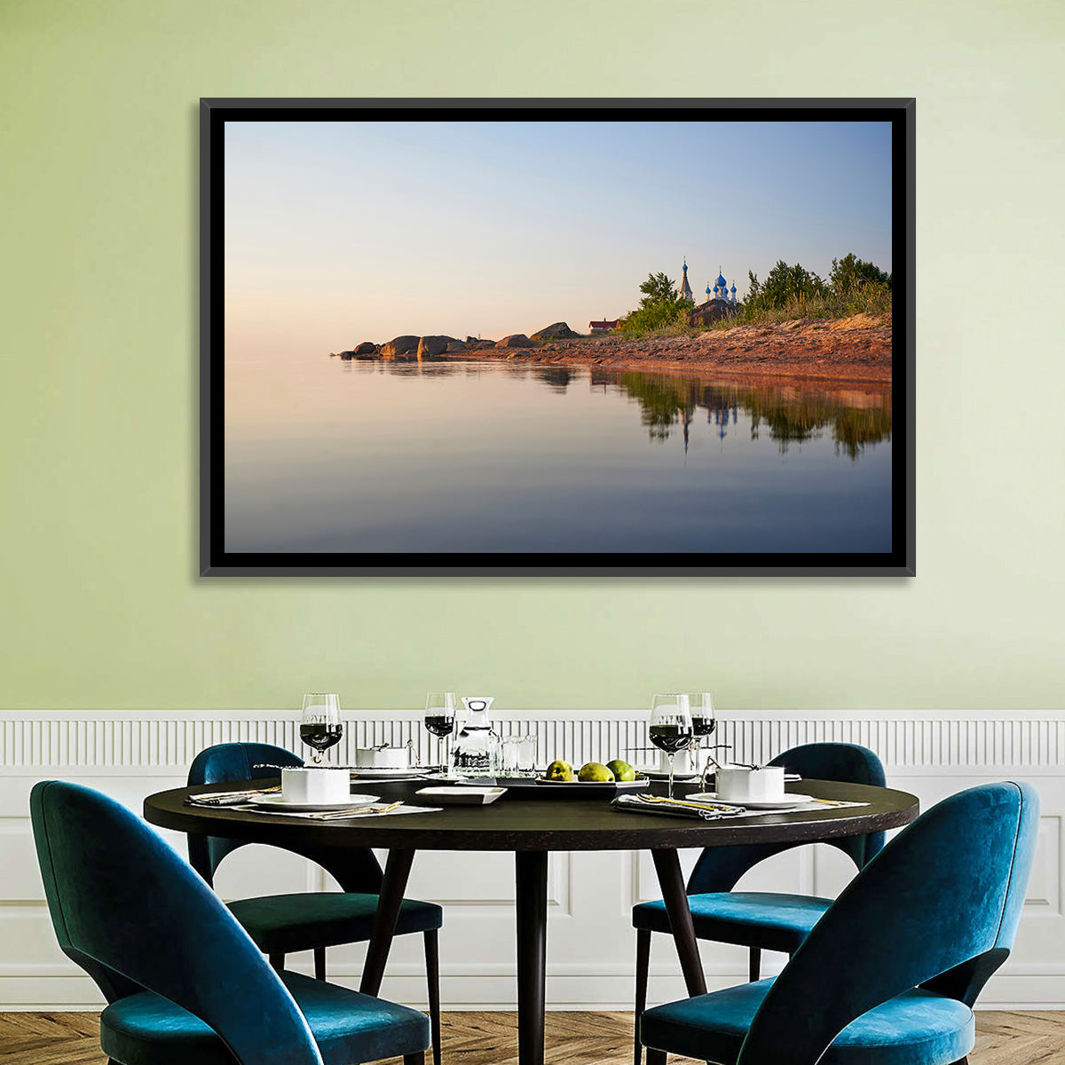 Lake Peipus Sunset with Blue Domes Wall Art