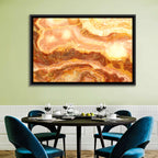 Golden Agate Stone Abstract Wall Art