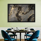 Black and Gold Marbled Abstract Wall Art