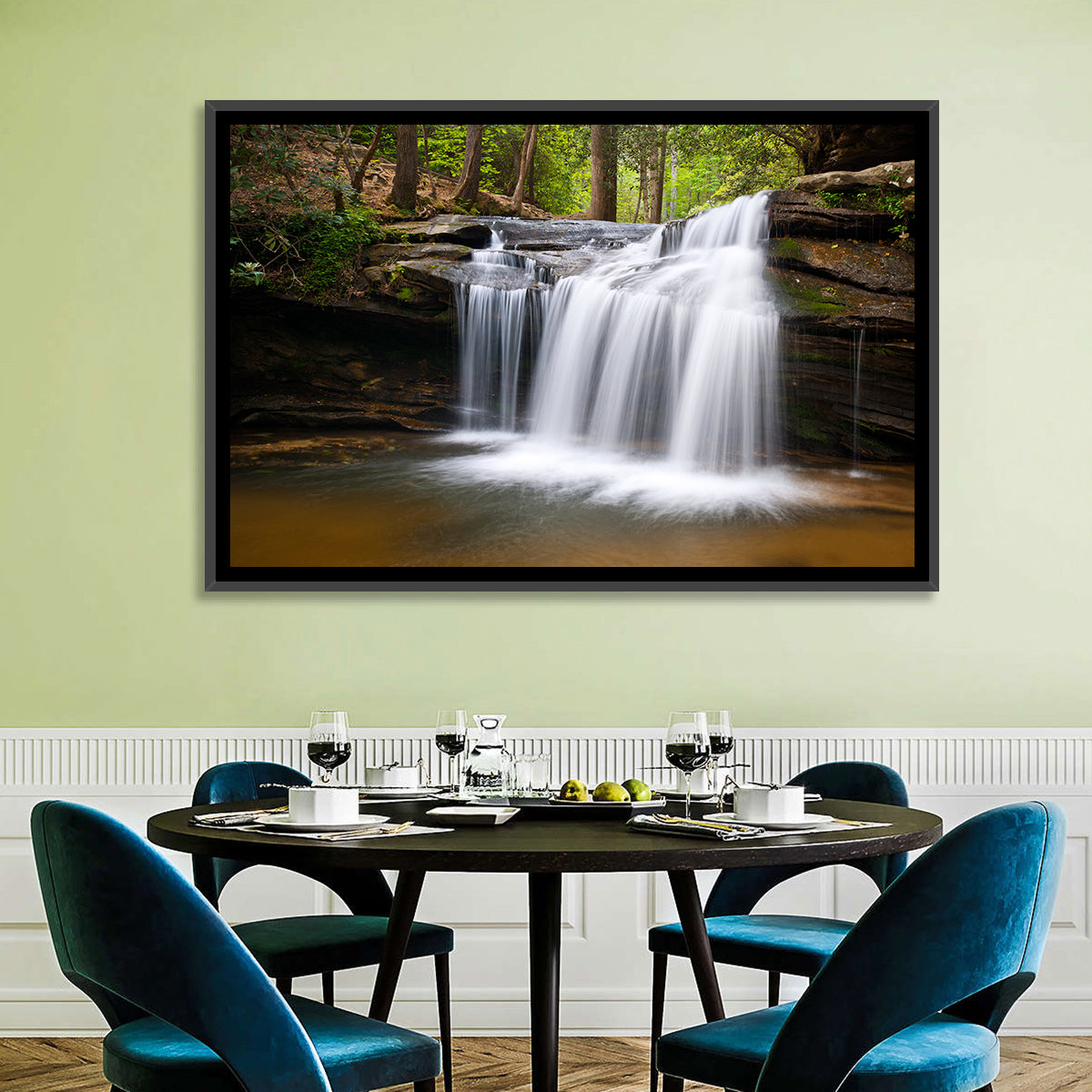 Table Rock State Park Waterfall Wall Art in a room, landscape