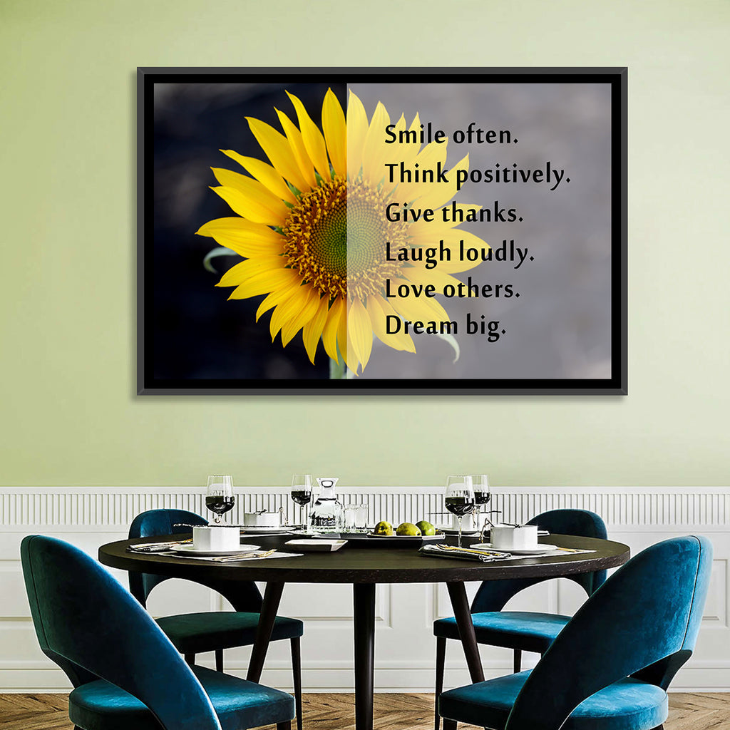 Sunflower Smile Typography Wall Art