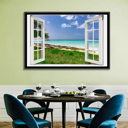 Gazebo on Pier Over Turquoise Ocean Wall Art