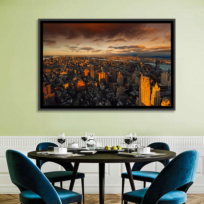 South Manhattan Sunset Skyline Wall Art