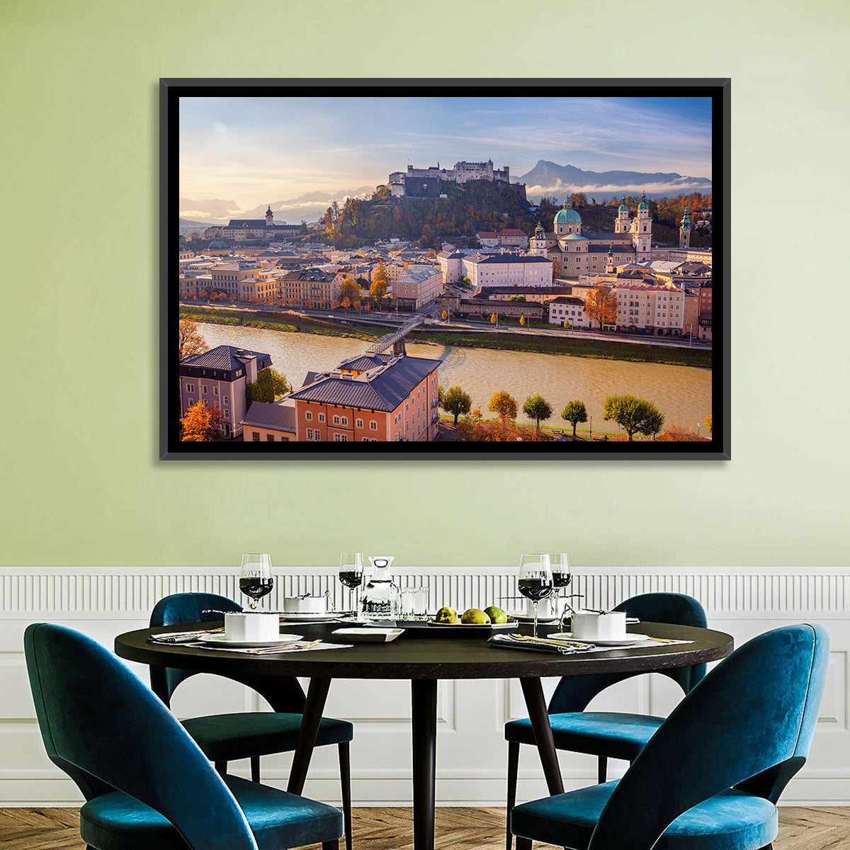Salzburg Skyline at Golden Hour Wall Art