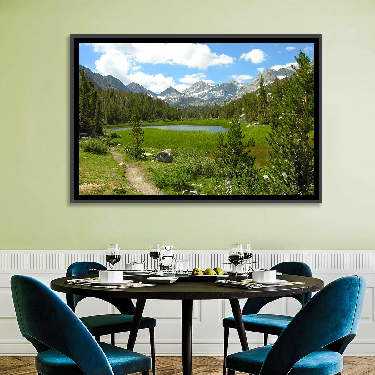 Sierra Nevada Trail to Snow Capped Peaks Wall Art