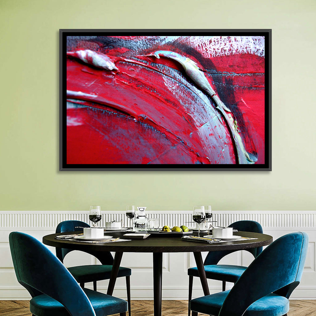 Crimson Impasto Motion Wall Art