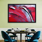Crimson Impasto Motion Wall Art
