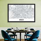 Berlin Street Network Map Wall Art