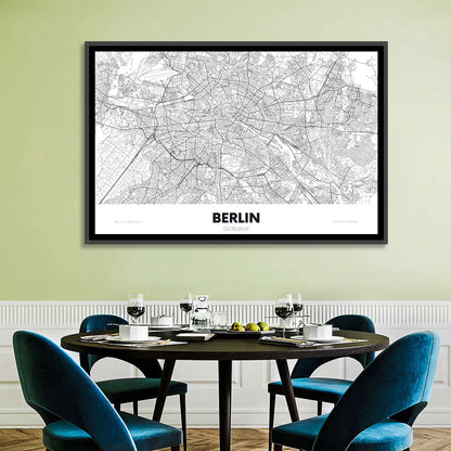 Berlin Street Network Map Wall Art