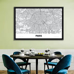Paris Aerial Map Wall Art