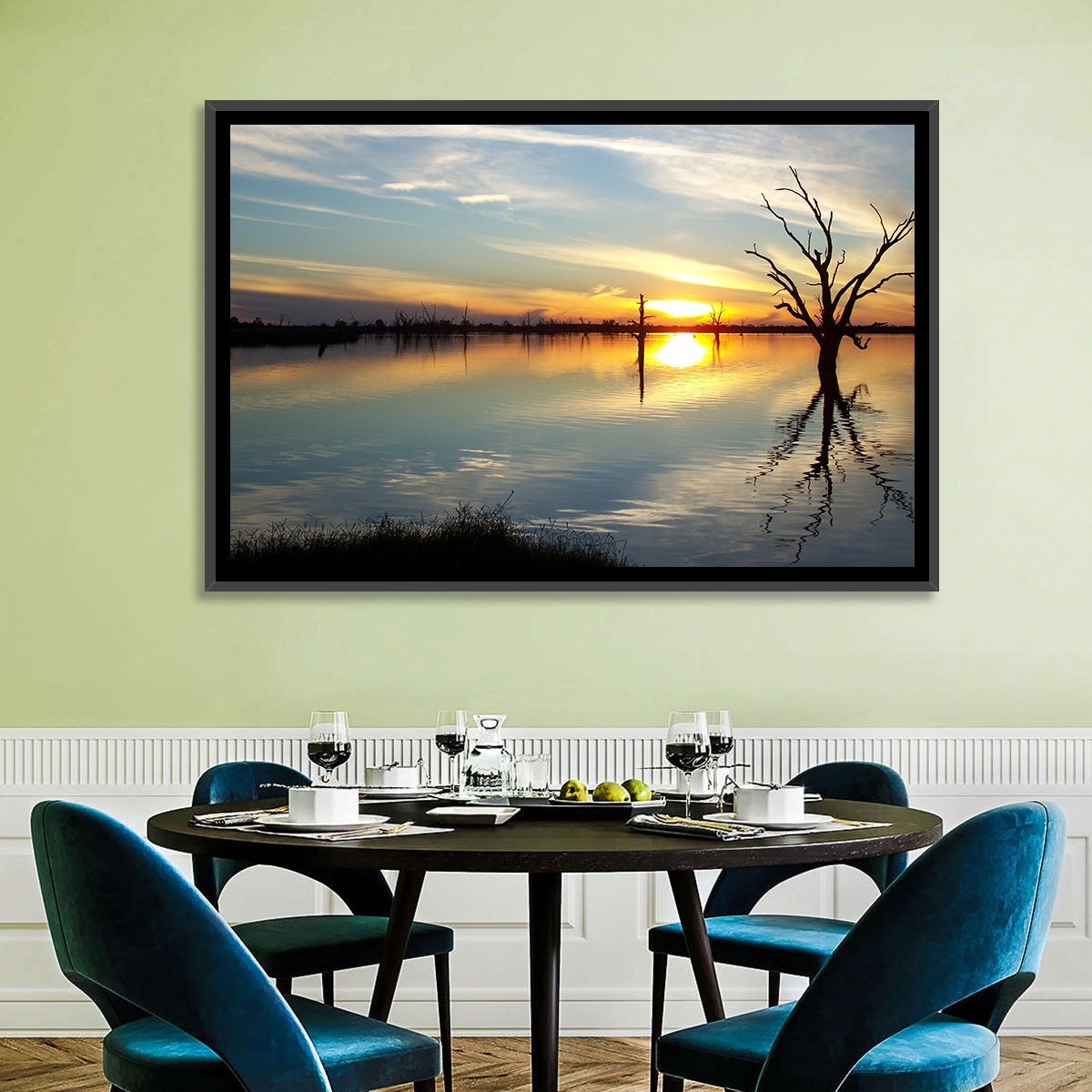 Murray River Sunset Reflection Wall Art