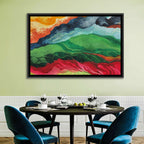River Through Abstract Mountains Wall Art