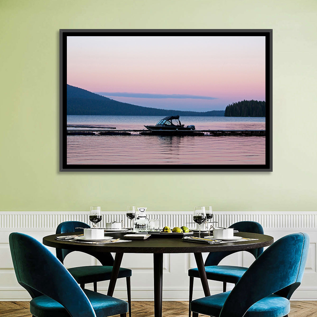 Odell Lake Dock at Twilight Wall Art