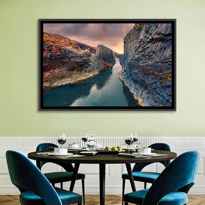 Studlagil Canyon at Sunset Wall Art