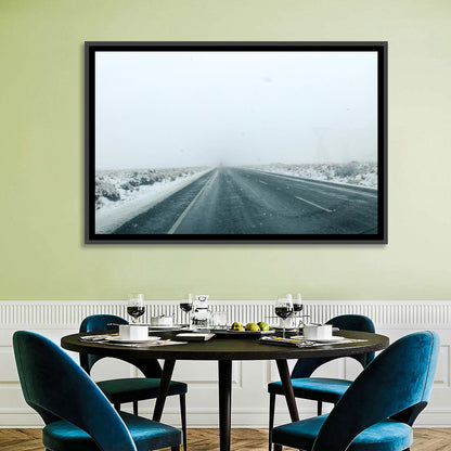 Foggy Winter Mountain Road Wall Art