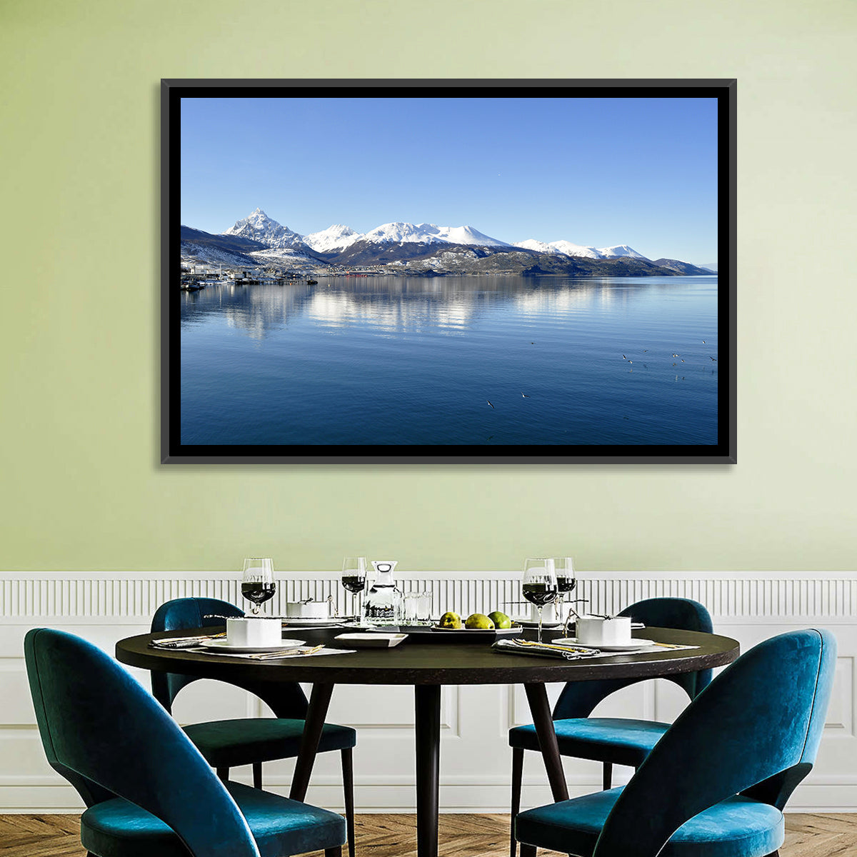 Beagle Channel Mountains, Ushuaia Wall Art in a room, landscape