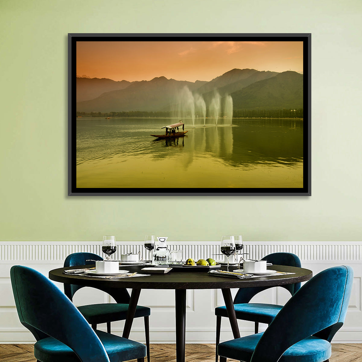 Dal Lake Srinagar Wall Art in a room, landscape