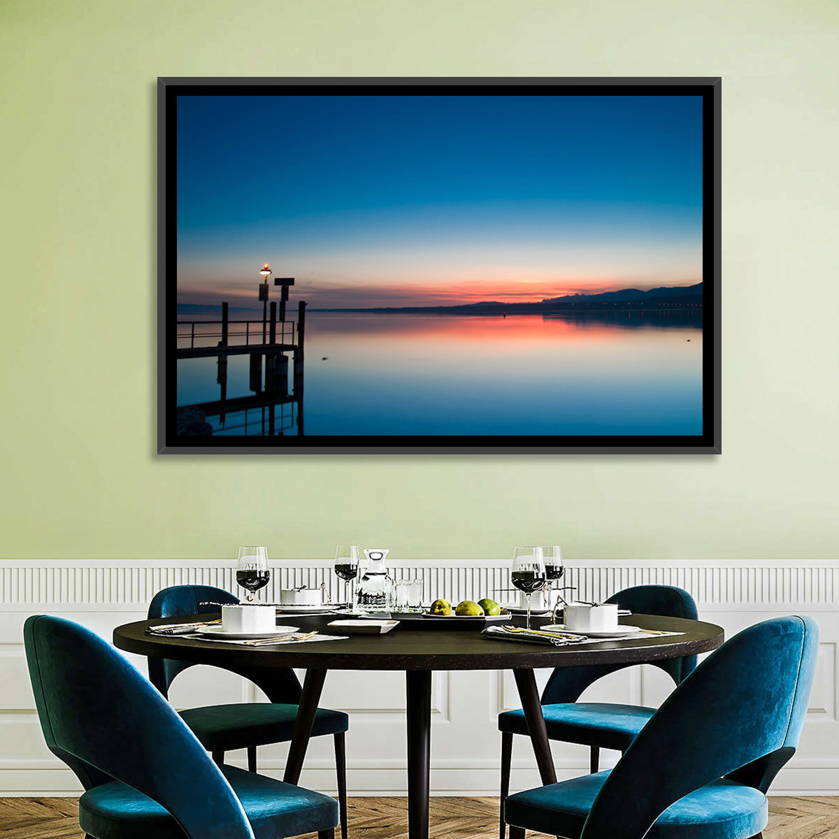 Lake Geneva Sunrise Pier Wall Art
