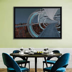 Futuristic City Tunnel with Moon Wall Art