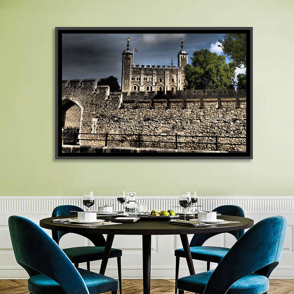 Tower of London Wall Art in a room, landscape